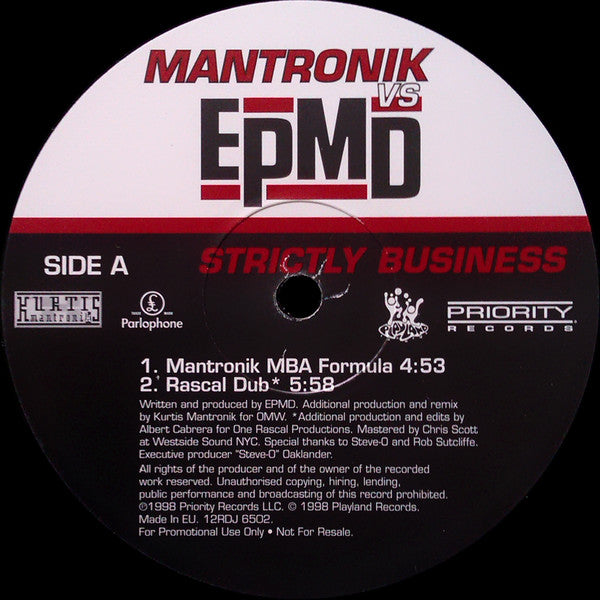 Kurtis Mantronik vs. EPMD : Strictly Business (12", Promo)