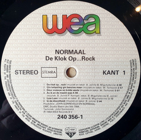 Normaal : De Klok Op...Rock (LP, Album)