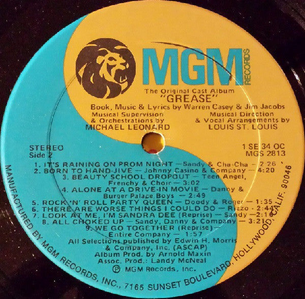 Various : Grease - The Original Broadway Cast Album (LP, Album, RE)