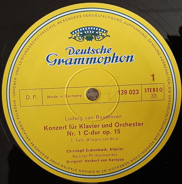 Ludwig van Beethoven – Christoph Eschenbach - Berliner Philharmoniker · Herbert von Karajan : Klavierkonzert Nr. 1 C-dur (LP, RP)