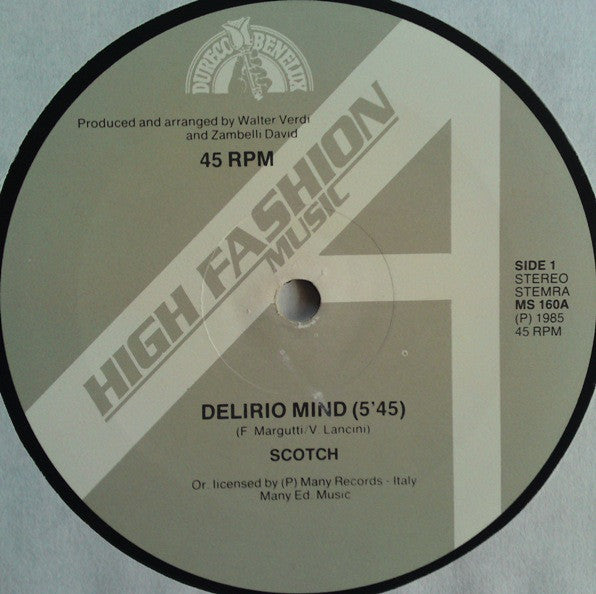 Scotch : Delirio Mind (Remix) / Disco Band (Remix) (12")