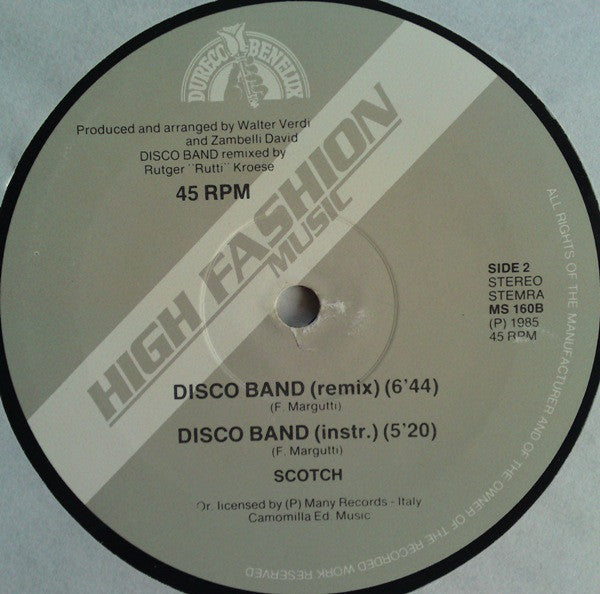 Scotch : Delirio Mind (Remix) / Disco Band (Remix) (12")