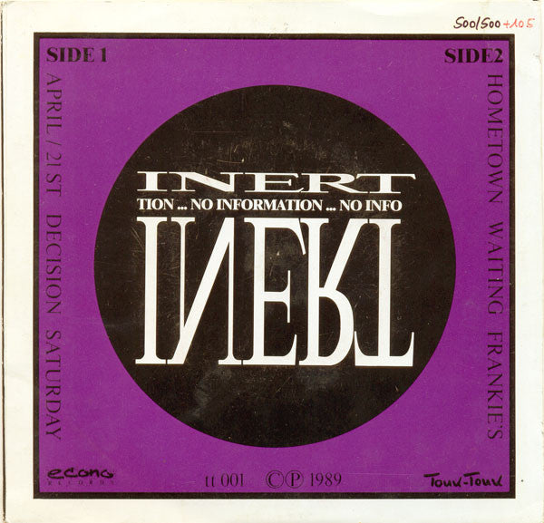 Inert (2) : Tion ... No Information ... No Info (7", EP, Ltd, Num, RP)