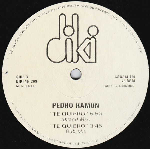 Pedro Ramon : Te Quiero - Long Hot Summer Mix (12")