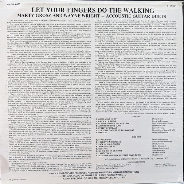 Marty Grosz - Wayne Wright (2) : Let Your Fingers Do The Walking (Acoustic Guitar Duets) (LP, Album)