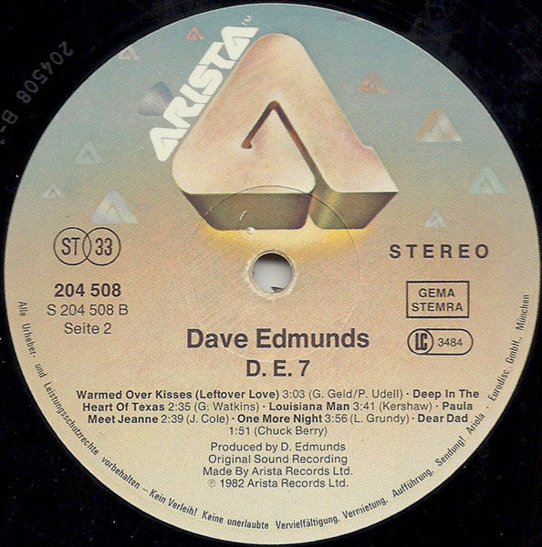 Dave Edmunds : D. E. 7 (LP, Album)