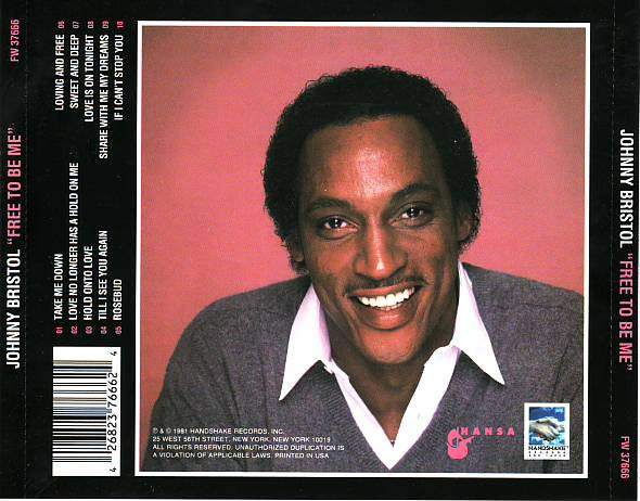 Johnny Bristol : Free To Be Me (CD, Album, RE)
