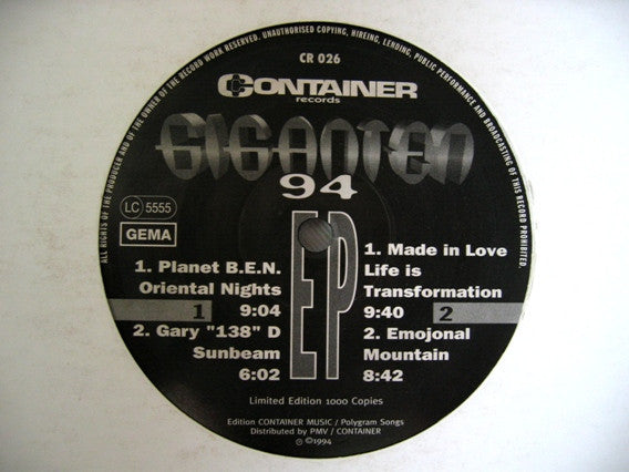 Various : Giganten 94 EP (12", EP, Ltd)