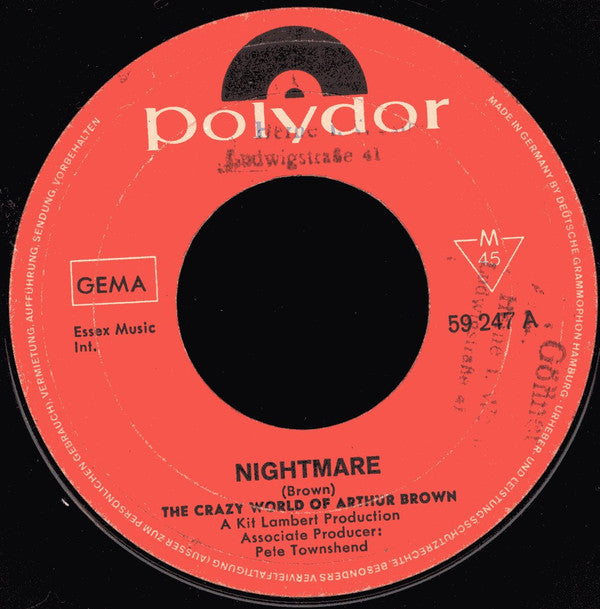 The Crazy World Of Arthur Brown : Nightmare / What's Happening (7", Single, Mono)