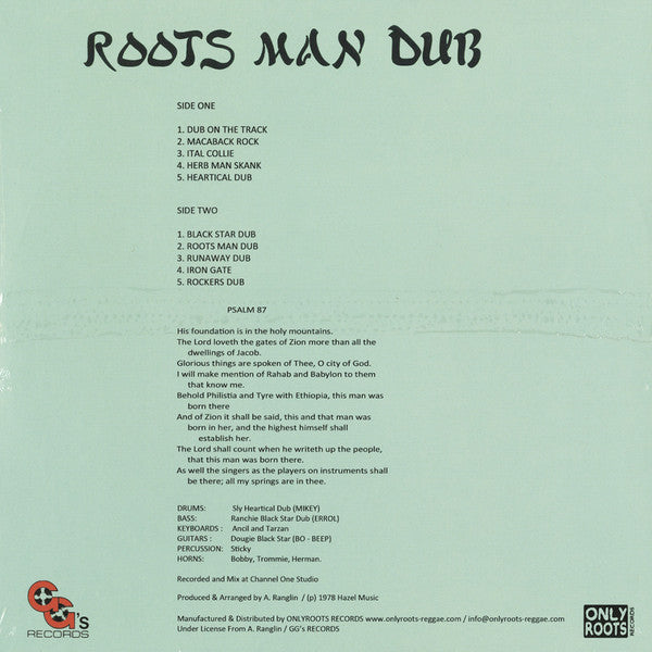 The Revolutionaries : Roots Man Dub (LP, Album, RE)