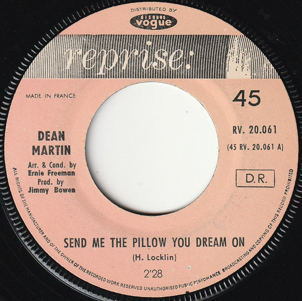 Dean Martin : Send Me The Pillow / I'll Be Seeing You (7")