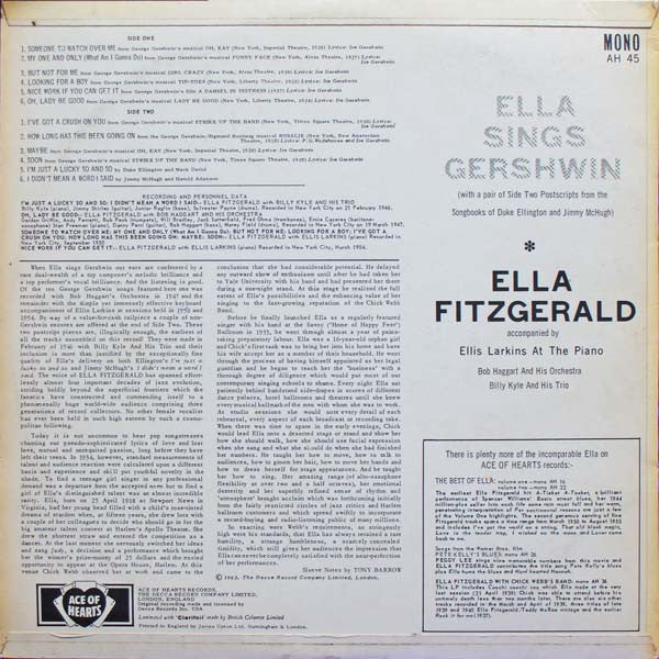 Ella Fitzgerald : Ella Sings Gershwin (LP, Album, Mono)