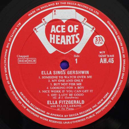 Ella Fitzgerald : Ella Sings Gershwin (LP, Album, Mono)
