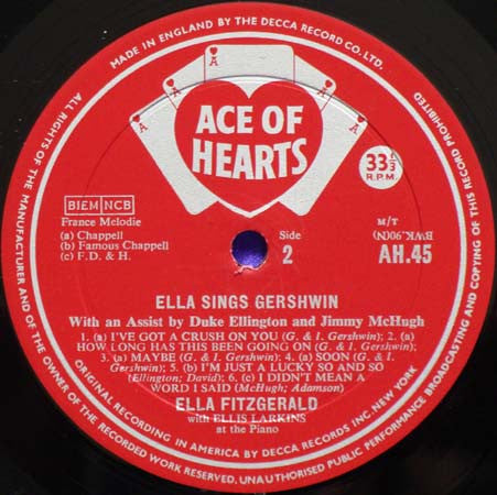 Ella Fitzgerald : Ella Sings Gershwin (LP, Album, Mono)