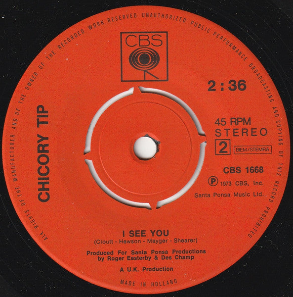 Chicory Tip : Cigarettes, Women & Wine (7", Single)