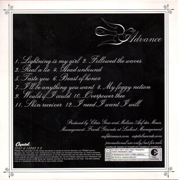 Melissa Auf Der Maur : Auf Der Maur (CD, Album, Copy Prot., Promo, Car)