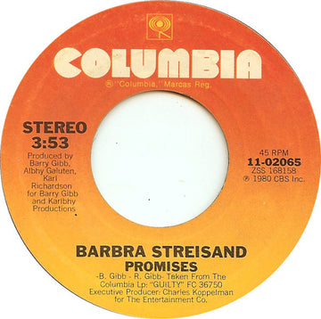 Barbra Streisand : Promises / Make It Like A Memory (7", Single, Styrene, Pit)