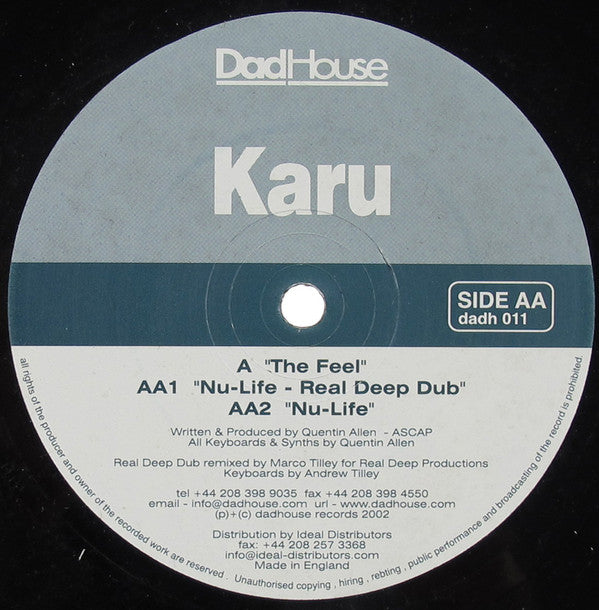 Karu : The Feel / Nu-Life (12")