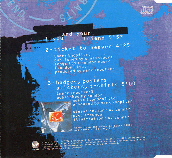 Dire Straits : You And Your Friend (CD, Single)