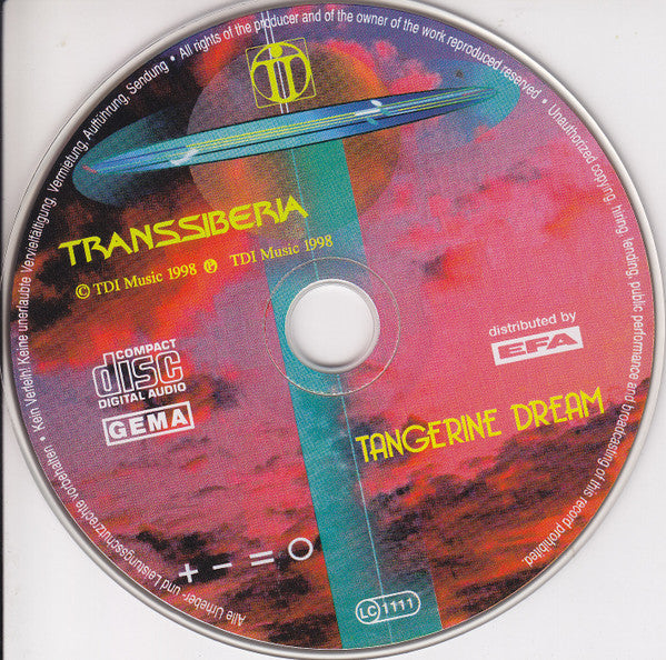 Tangerine Dream : Transsiberia (CD, Album)