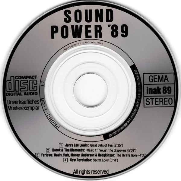 Various : Sound Power '89 (CD, Mini, Comp, Promo, Car)