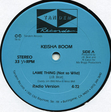 Keisha Boom : Lame Thing (Not So Wild) (12")