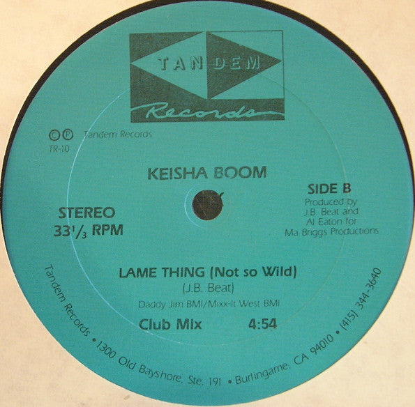 Keisha Boom : Lame Thing (Not So Wild) (12")