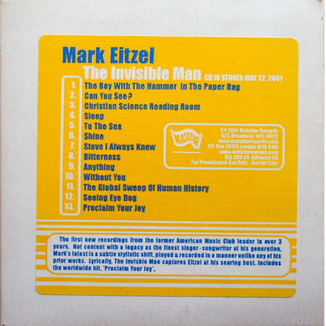 Mark Eitzel : The Invisible Man (CD, Advance, Album, Promo)