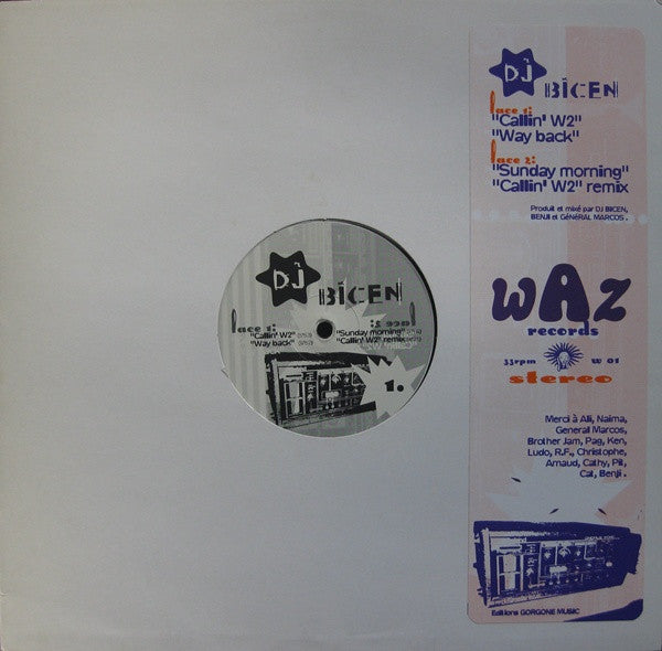 Dj Bicen : Callin' W2 (12", EP)