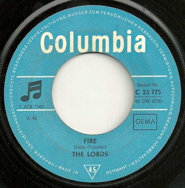 The Lords : And At Night / Fire (7", Single)