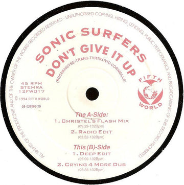 Sonic Surfers : Don't Give It Up (12")