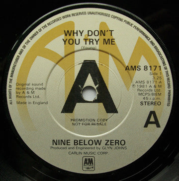 Nine Below Zero : Why Don't You Try Me (7", Promo)