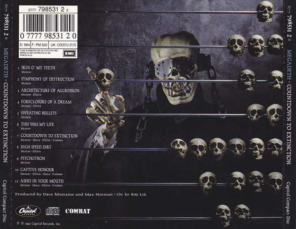 Megadeth : Countdown To Extinction (CD, Album, EMI)
