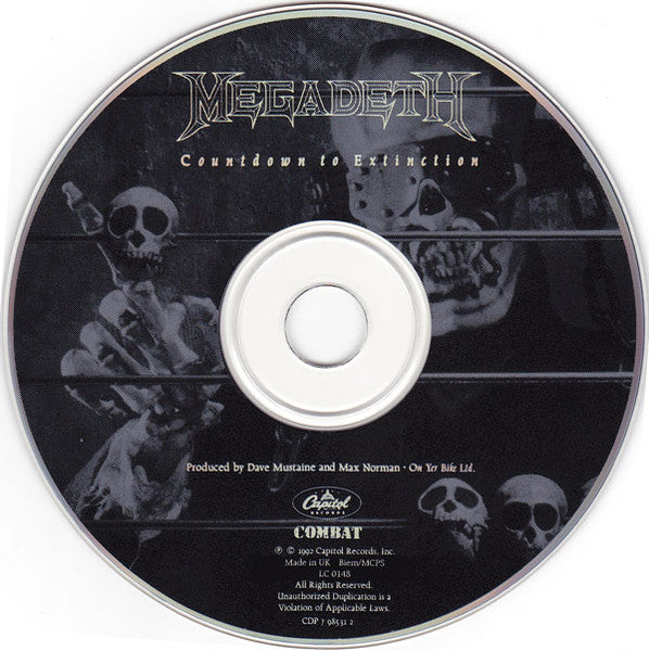 Megadeth : Countdown To Extinction (CD, Album, EMI)