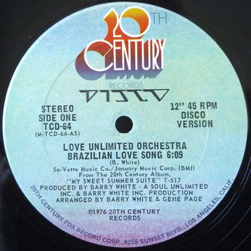 Love Unlimited Orchestra : Brazilian Love Song (12")