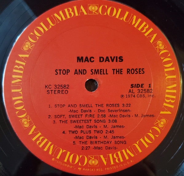 Mac Davis : Stop And Smell The Roses (LP, Album, San)