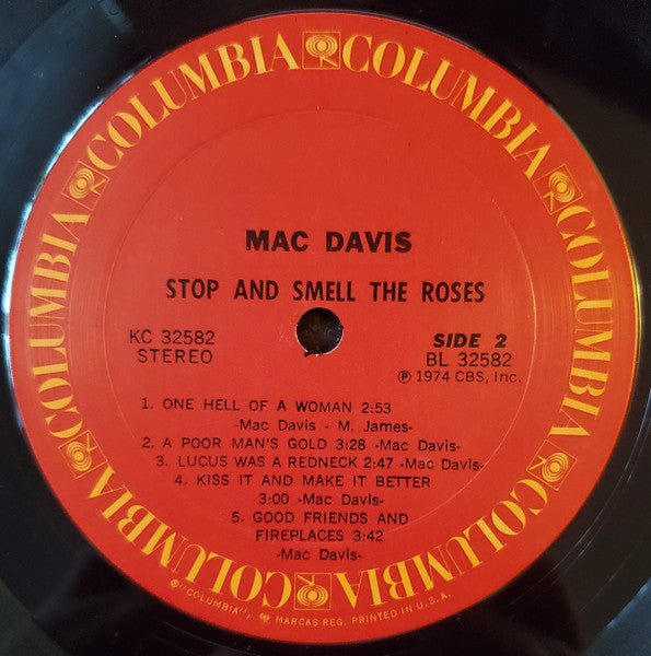 Mac Davis : Stop And Smell The Roses (LP, Album, San)