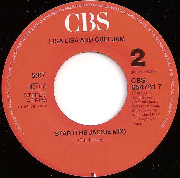 Lisa Lisa & Cult Jam : Little Jackie Wants To Be A Star (7", Single)