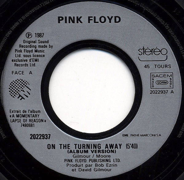 Pink Floyd : On The Turning Away (7", Single)