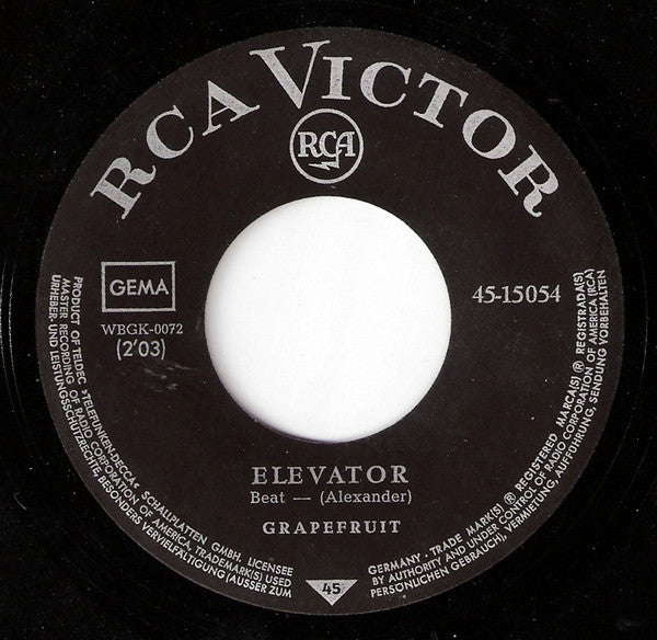The Grapefruit* : Elevator / Yes (7", Single)
