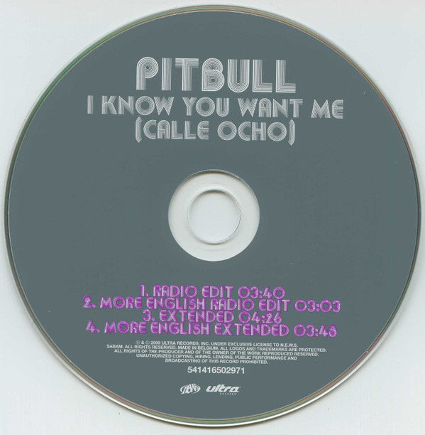 Pitbull : I Know You Want Me (Calle Ocho) (CD, Maxi, Car)