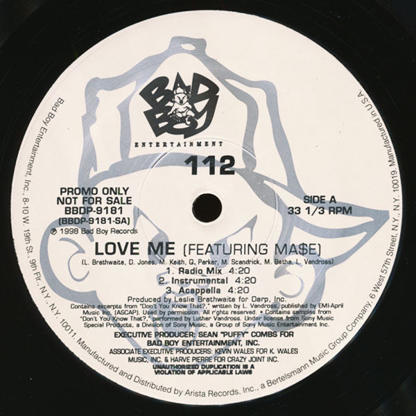 112 : Love Me (12", Promo)