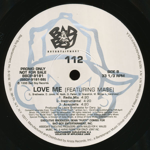 112 : Love Me (12", Promo)