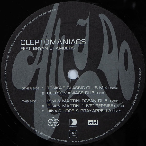 Cleptomaniacs Feat. Bryan Chambers : All I Do (Part 2) (12")