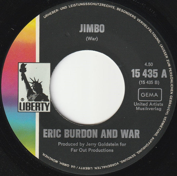Eric Burdon & War : Home Cookin' / Jimbo (7", Single)