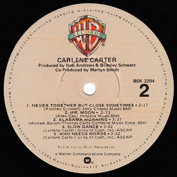 Carlene Carter : Carlene Carter (LP, Album, Win)
