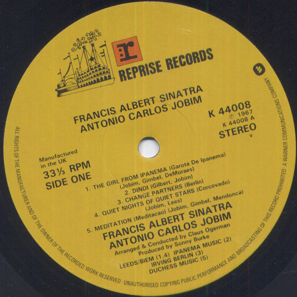 Francis Albert Sinatra* & Antonio Carlos Jobim : Francis Albert Sinatra & Antonio Carlos Jobim (LP, Album, RE)