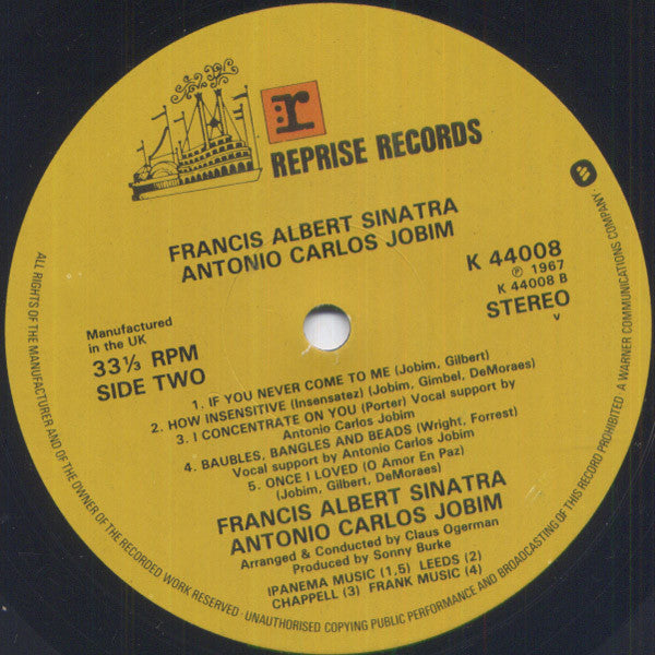 Francis Albert Sinatra* & Antonio Carlos Jobim : Francis Albert Sinatra & Antonio Carlos Jobim (LP, Album, RE)