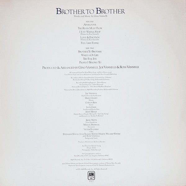 Gino Vannelli : Brother To Brother (LP, Album)