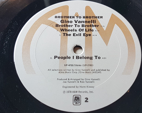 Gino Vannelli : Brother To Brother (LP, Album)